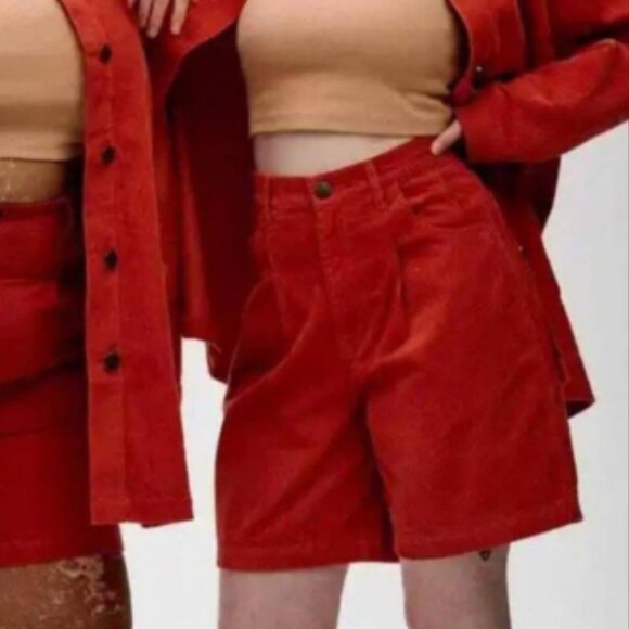 Lucy & Yak Pants - Lucy & Yak Bonnie Organic Corduroy Shorts Orange Size W29-W30